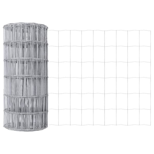 vidaXL Euroopa aed Hõbedane 0.8 x 10 m Kuumtsinkitud raud