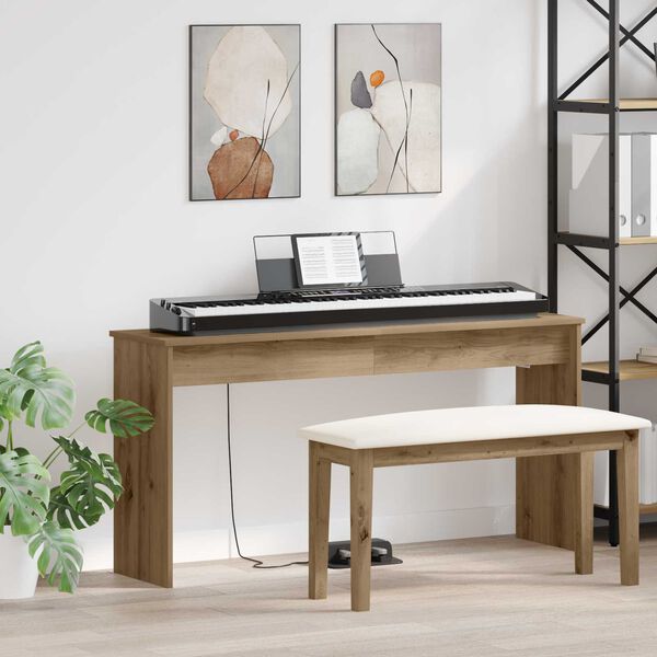 vidaXL Klaviatuuristatiiv K&auml;sit&ouml;&ouml;puu 130 x 32 x 64 cm Tehispuit