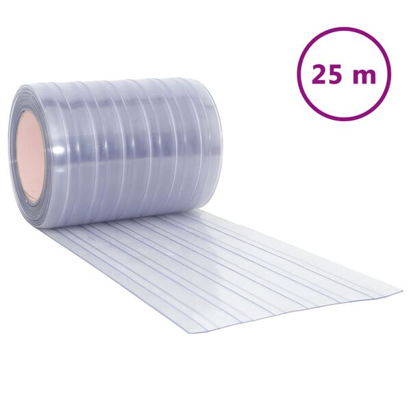 vidaXL uksekardin, l&auml;bipaistev, 300 mm x 2,6 mm 25 m, PVC