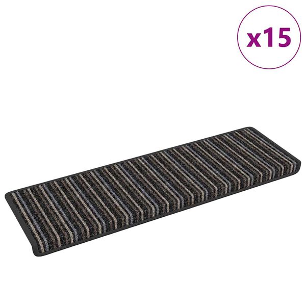 vidaXL Iseliimuvad treppimatid 15 pcs Antratsiit 65 x 21 x 4 cm