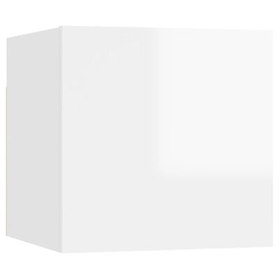 vidaXL öökapid 2 tk, kõrgläikega valge 30,5x30x30 cm, puitlaastplaat