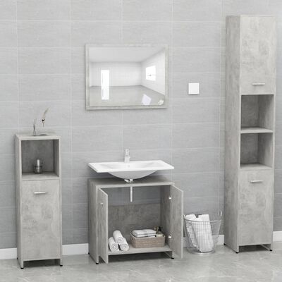 vidaXL vannitoamööbli komplekt, betoonhall, tehispuit