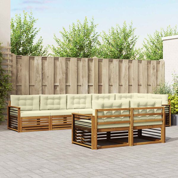 vidaXL V&auml;li diivanikomplekt padjaga 8 pcs Looduslik ja kreem