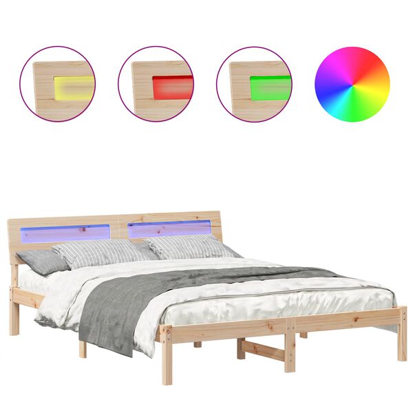 vidaXL Voodi raam peaga Pruun 160 x 200 cm Tahke m&auml;nd