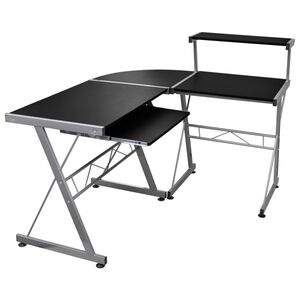 vidaXL nurga arvutilaud, must, 132 x 112 x 99 cm, tehispuit