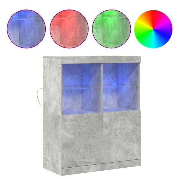 vidaXL puhvetkapp, betoonhall, 81x37x100 cm, tehispuit