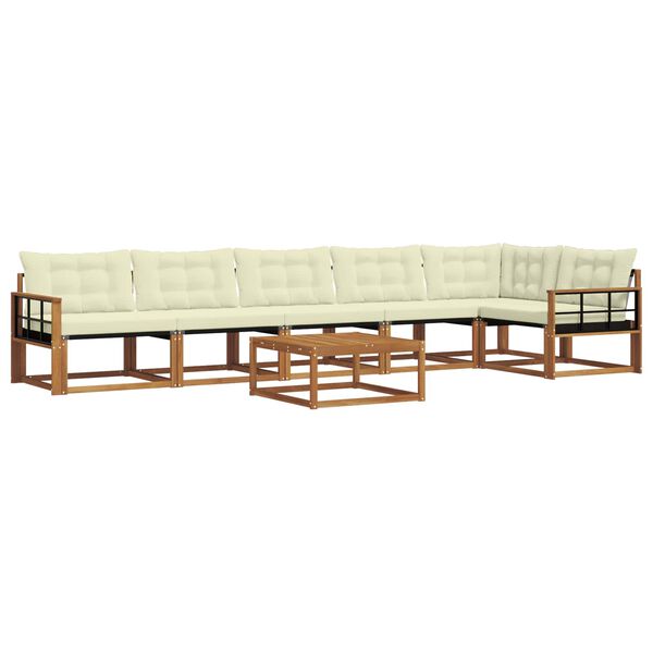 vidaXL V&auml;li diivanikomplekt padjaga 7 pcs Looduslik ja kreem