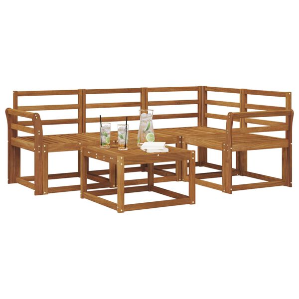 vidaXL V&auml;li diivanikomplekt 5 pcs Neutraalne Tugev akatsiapuu