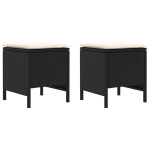 vidaXL Aia jalatoed 2 T&uuml;kk Must ja kreem 38 x 38 x 45 cm PE rattan