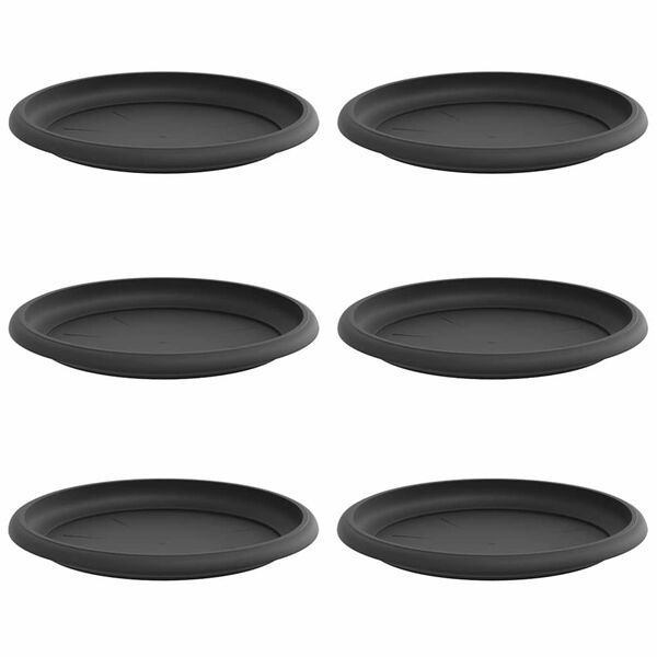 vidaXL Ringikujuline Lilletaldrik 6 pcs Must &Oslash; 17,5 x 2 cm Plastmass