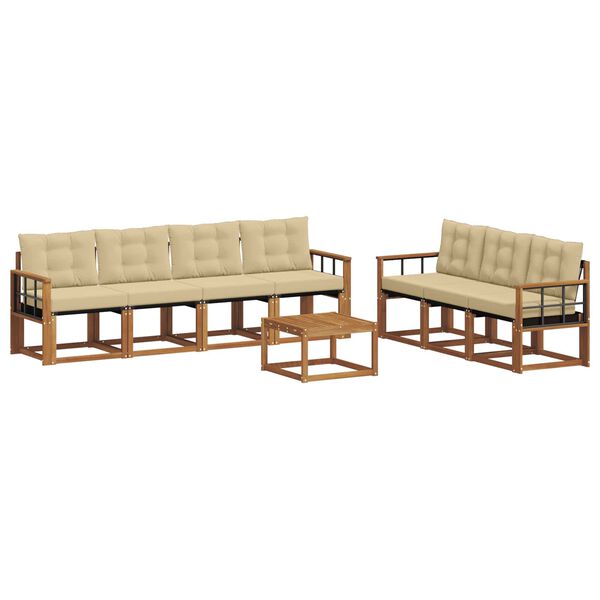 vidaXL V&auml;li diivanikomplekt padjaga 8 pcs Looduslik ja beež