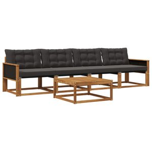 vidaXL V&auml;li diivanikomplekt padjaga 5 pcs Naturaalne ja must