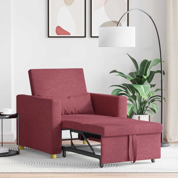 vidaXL L&uuml;kandvoodi &uuml;hele inimesele Veinipunane 90 x 165 x 87 cm kangas