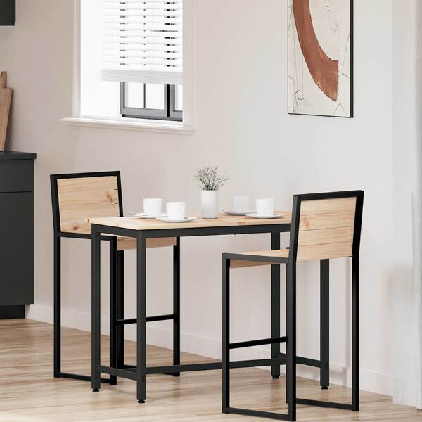 vidaXL laud Neutraalne 100 x 50 x 77 cm T&ouml;&ouml;deldud puit ja teras