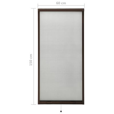 vidaXL allarullitav putukavõrk aknale, pruun, 60 x 150 cm