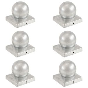 vidaXL postiotsad 6 tk, kuulid, tsingitud metall, 101x101 mm