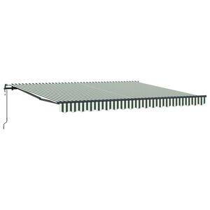 vidaXL Kokkuvolditav varikatus Roheline ja Valge 400 &times; 350 cm