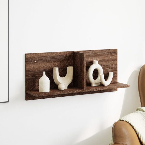 vidaXL seinakapp, 70x16,5x30 cm, pruun tamm, tehispuit