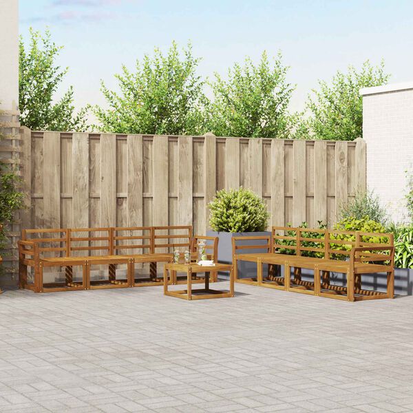 vidaXL V&auml;li diivanikomplekt 9 pcs Neutraalne Tugev akatsiapuu