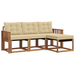 vidaXL V&auml;li diivanikomplekt padjaga 4 pcs Looduslik ja beež