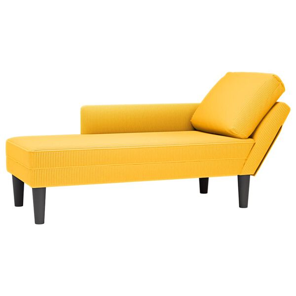vidaXL Chaise Lounge padja helekollane velvetist kangaga