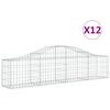 vidaXL kaarekujulised gabioonkorvid 12 tk, 200x30x40/60 cm, raud
