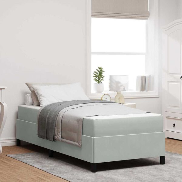 vidaXL Voodi raam madratsiga Helehall 80 x 200 cm kangas