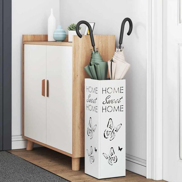 vidaXL Hoidik ja riputustugi Valge 15.5 x 15.5 x 49 cm Metall