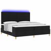 vidaXL LED Box Spring Voodi madratsiga peaga Must 200 x 200 cm kangas