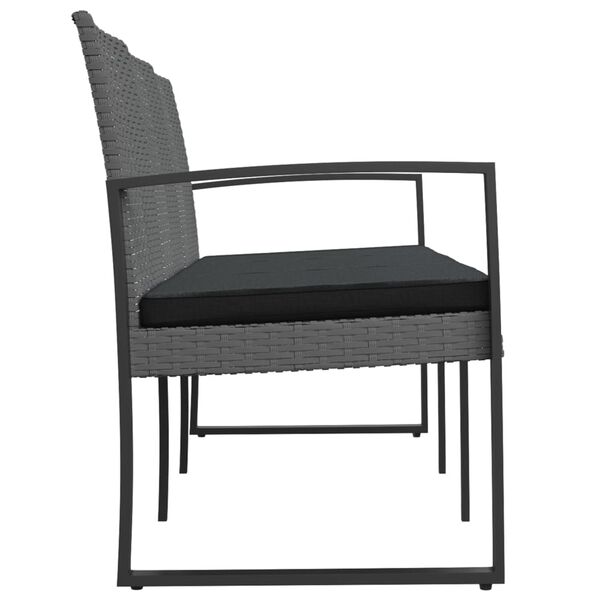 vidaXL 3-kohaline aiapink patjadega, tumehall, PP-rotang