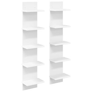 vidaXL Seinariiul 2 pcs Valge 22 x 15 x 100 cm Tehispuit