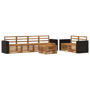 vidaXL V&auml;li diivanikomplekt 7 pcs Naturaalne Tugev akatsiapuu