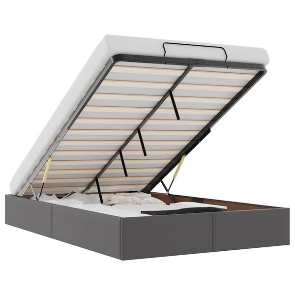 vidaXL Ottomani voodiraam ilma madratsita, hall, 120x190 cm, kunstnahk