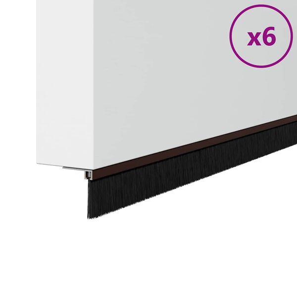 vidaXL Isekleebivad Uksed Brush Seibid 6 pcs Pruun 100 cm