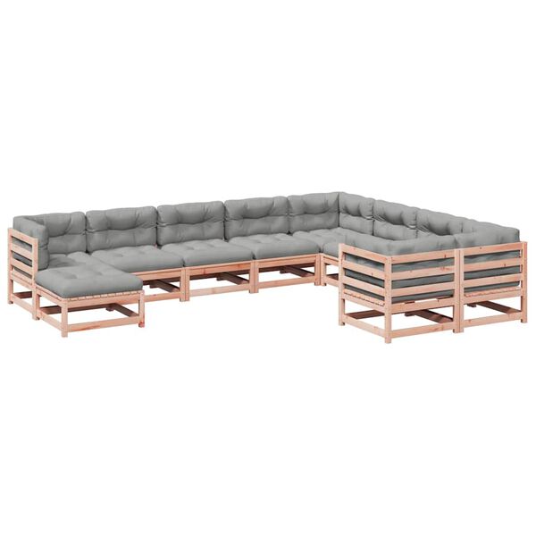 vidaXL 10-osaline aiadiivani komplekt patjadega, ebatsuuga puit