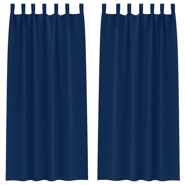 vidaXL Kardinad rõngastega 2 pcs Tumesinine 225 x 140 cm Polüester