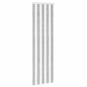 vidaXL S&auml;&auml;sev&otilde;rk Chenille Hall ja Valge 56 x 185 cm 100% PP