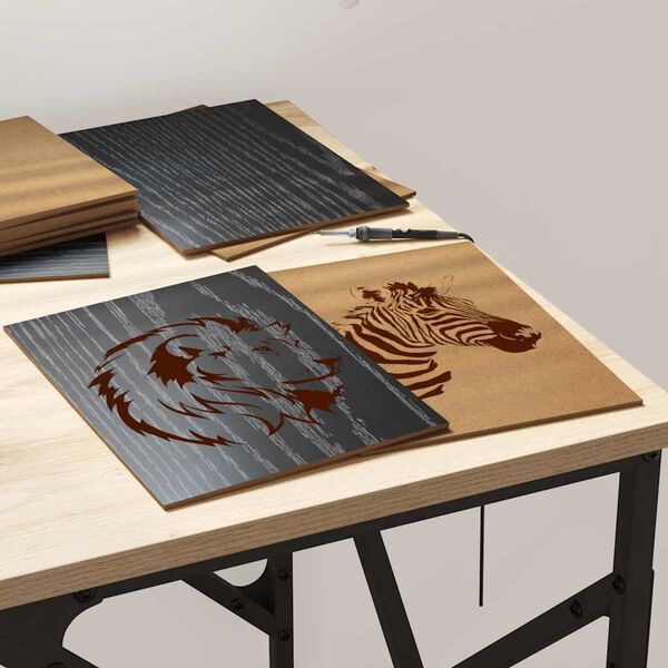 vidaXL Dekor Paneelid 12 pcs Must tamm 21 x 30 x 0.3 cm Tehispuit