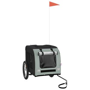 vidaXL lemmiklooma ratta j&auml;relk&auml;ru, must ja hall, oxford kangas/raud