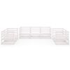3075730 vidaXL 7-osaline aiamööblikomplekt, valge, toekas männipuit (805666+805676+805701)