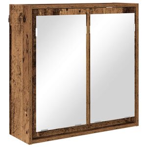 vidaXL Vannitoa peeglikapp uksega Vana puit 60 x 20 x 60 cm Tehispuit