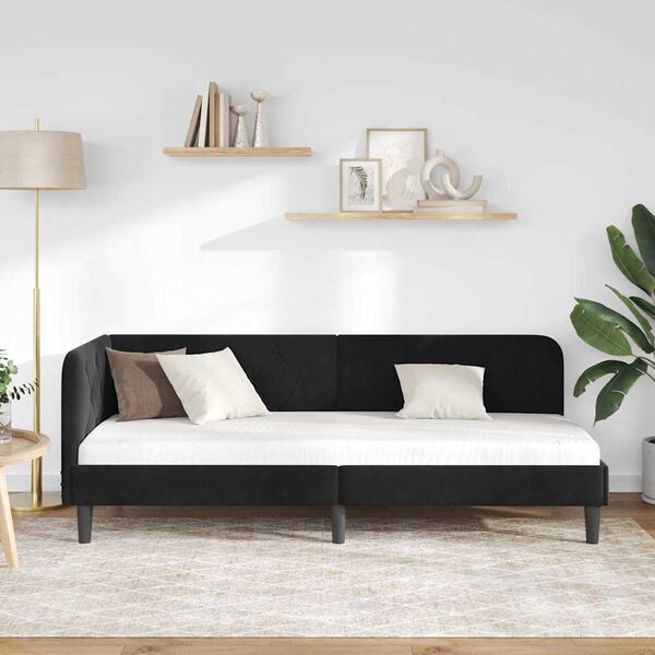 vidaXL Nurgavoodi raam peaga Must 80 x 200 cm Samet