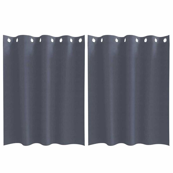 vidaXL Kardinad rõngastega 2 pcs Antratsiit 140 x 140 cm Polüester