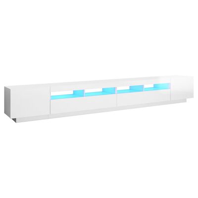 vidaXL telerialus LED-tuledega, kõrgläikega valge, 300 x 35 x 40 cm