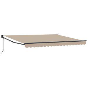 vidaXL K&auml;igukohandatav varikatus Beež 400 &times; 300 cm
