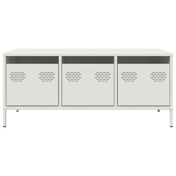 vidaXL diivanilaud valge 101,5x50x43,5 cm k&uuml;lmvaltsitud teras