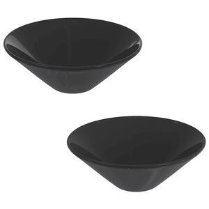 vidaXL valamud 2 tk, l&auml;ikiv must, &Oslash;42 x 14 cm, keraamilised