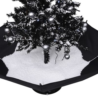 vidaXL lumesajuga jõulukuusk vihmavarjualusega must 75 cm, PVC