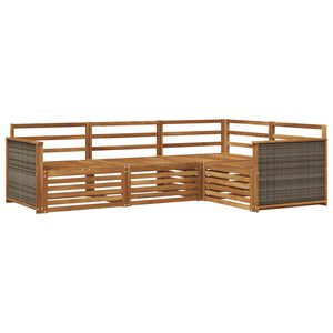 vidaXL V&auml;li diivanikomplekt 4 pcs Naturaalne Tugev akatsiapuu
