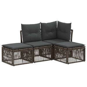 vidaXL Aia Diivanikomplekt 4 pcs Hall pol&uuml;rotang